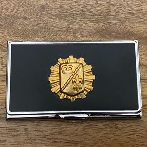 Vintage Crest Business Card Case